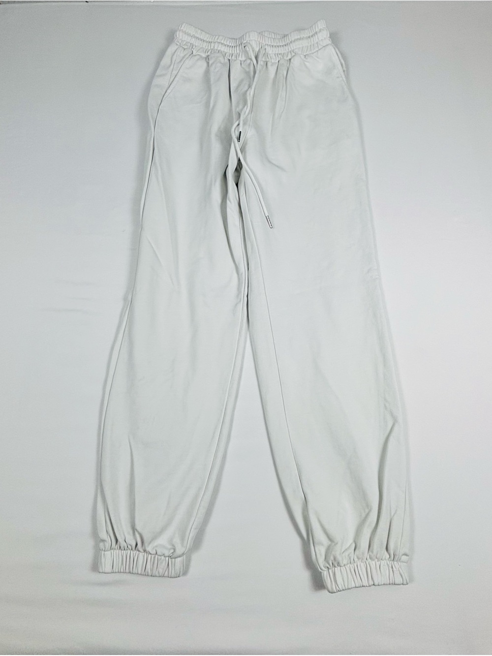 Men's White Elastic-Waist Jogger Pants M604